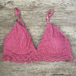 Laura Ashley Pink Lace Bralette Size Large  3oz